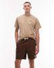 Rhythm Rhythm classic linen blend jam shorts in chocolate brown - 1