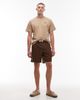 Rhythm Rhythm classic linen blend jam shorts in chocolate brown - 2