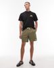 Rhythm Rhythm classic linen blend jam shorts in olive-Green - 2