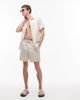 Rhythm Rhythm classic linen jam shorts in cream-White - 1