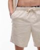 Rhythm Rhythm classic linen jam shorts in cream-White - 3