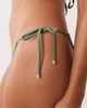 Rhythm Rhythm classic tie sides bikini bottoms in olive-Green - 3