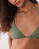 Rhythm Rhythm classic triangle bikini top in olive-Green - 4