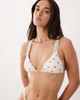 Rhythm Rhythm ditsy floral triangle bikini top in cream-White - 2