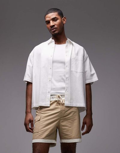 Rhythm Rhythm heritage swim shorts in sand-Neutral