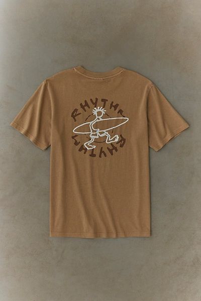 Rhythm Rhythm Jaunt Graphic Vintage Tee in Tan, Men's at Urban Outfitters