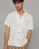 Rhythm Rhythm Linen-Blend Whip Stitch Short Sleeve Shir Top in White, Men's at Urban Outfitters - 1