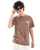 Rhythm Rhythm livin slub T-shirt in chocolate-Brown - 1