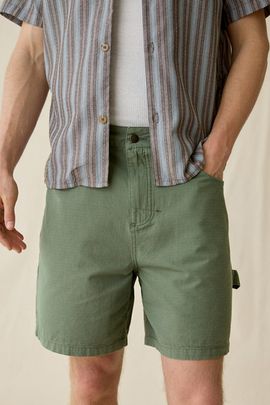 Rhythm Rhythm Market Cotton Utility Shorts in Olive, Men's at Urban Outfitters