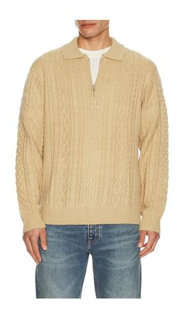Rhythm Rhythm Mohair Quarter Zip Fisherman Sweater