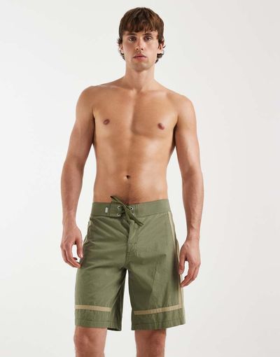 Rhythm Rhythm paneled trunks in khaki-Green