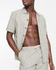 Rhythm Rhythm seersucker stripe short sleeve beach shirt in sage - part of a set-Green - 1