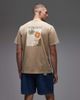 Rhythm Rhythm T-shirt in vintage wash with botanical print in beige-Neutral - 1