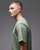 Rhythm Rhythm T-shirt in vintage wash with front print in sage-Green - 4