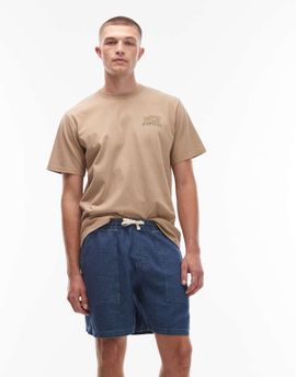 Rhythm Rhythm textured relaxed shorts in indigo blue