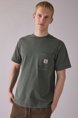 Rhythm Rhythm Vintage Wash Pocket Tee in Dark Green, Men's at Urban Outfitters