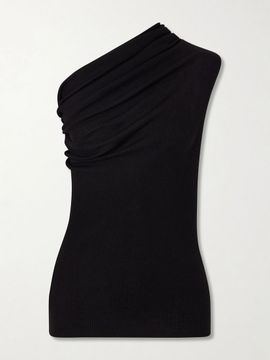 RICK OWENS Athena one-shoulder ribbed-knit wool top