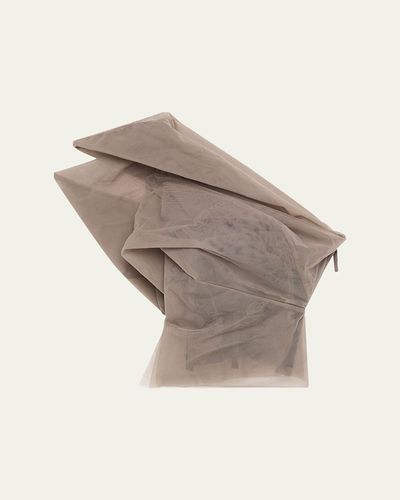 Rick Owens Claudia Sculptural One-Shoulder Tulle Bustier Top