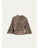 Rick Owens Cylinder Velvet Crêpe Flare-Sleeve Top - 1