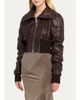 Rick Owens Dracuflight Leather Zip-Up Bomber Jacket - 4