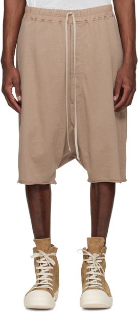 Rick Owens DRKSHDW Rick Owens DRKSHDW Beige Temple Drawstring Pods Shorts