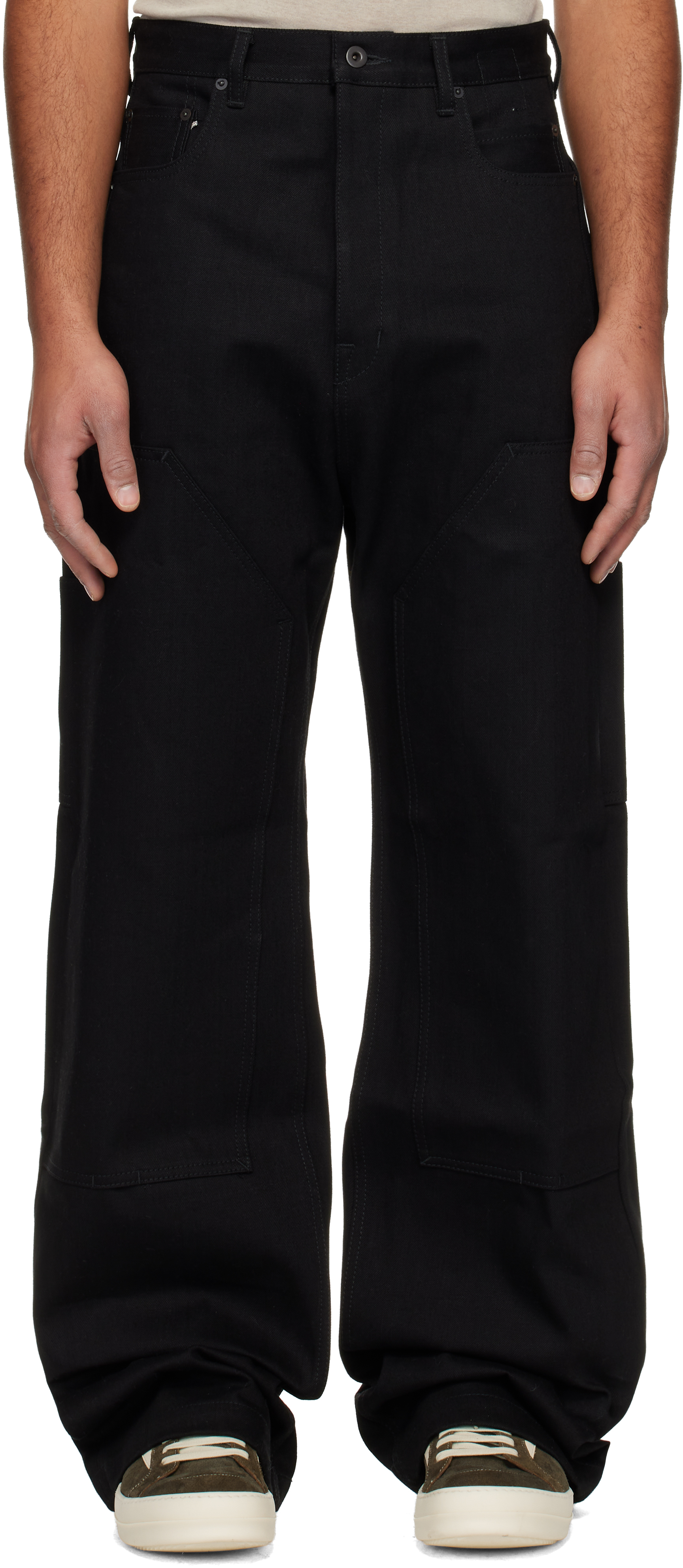 Rick Owens DRKSHDW - Black Concordians Strobe Double Knee Jeans
