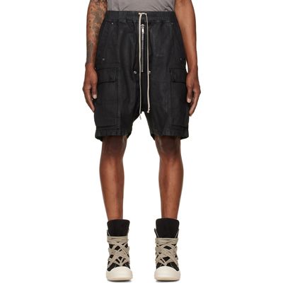 Rick Owens DRKSHDW Rick Owens DRKSHDW Black Tower Cargobela Denim Shorts