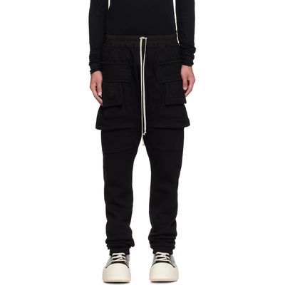 Rick Owens DRKSHDW Rick Owens DRKSHDW Black Tower Creatch Drawstring Cargo Pants