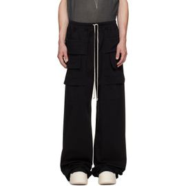 Rick Owens DRKSHDW Rick Owens DRKSHDW Black Tower Creatch Wide Cargo Drawstring Pants