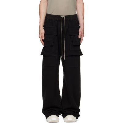 Rick Owens DRKSHDW Rick Owens DRKSHDW Black Tower Creatch Wide Cargo Lounge Pants