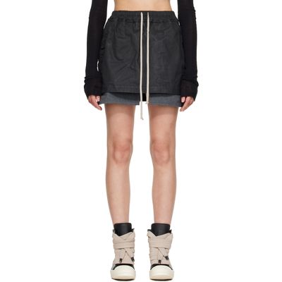 Rick Owens DRKSHDW Rick Owens DRKSHDW Black Tower Fog Denim Miniskirt