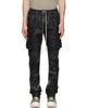 Rick Owens DRKSHDW Rick Owens DRKSHDW Black Tower Megacrust Mastodon Cut Cargo Pants - 1