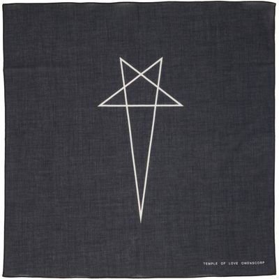 Rick Owens DRKSHDW Rick Owens DRKSHDW Black Tower Penta Bandana Scarf