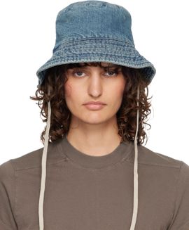 Rick Owens DRKSHDW Rick Owens DRKSHDW Blue Temple Gilligan Denim Bucket Hat