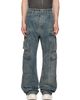Rick Owens DRKSHDW Rick Owens DRKSHDW Blue Tower Double Cargo Jeans - 1