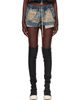 Rick Owens DRKSHDW Rick Owens DRKSHDW Blue Tower Fog Boxers Denim Shorts - 1