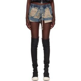 Rick Owens DRKSHDW Rick Owens DRKSHDW Blue Tower Fog Boxers Denim Shorts