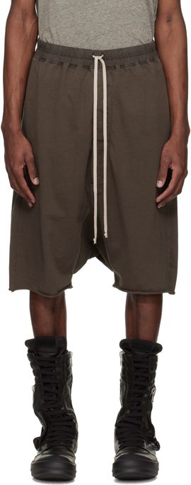 Rick Owens DRKSHDW Rick Owens DRKSHDW Brown Temple Drawstring Pods Shorts