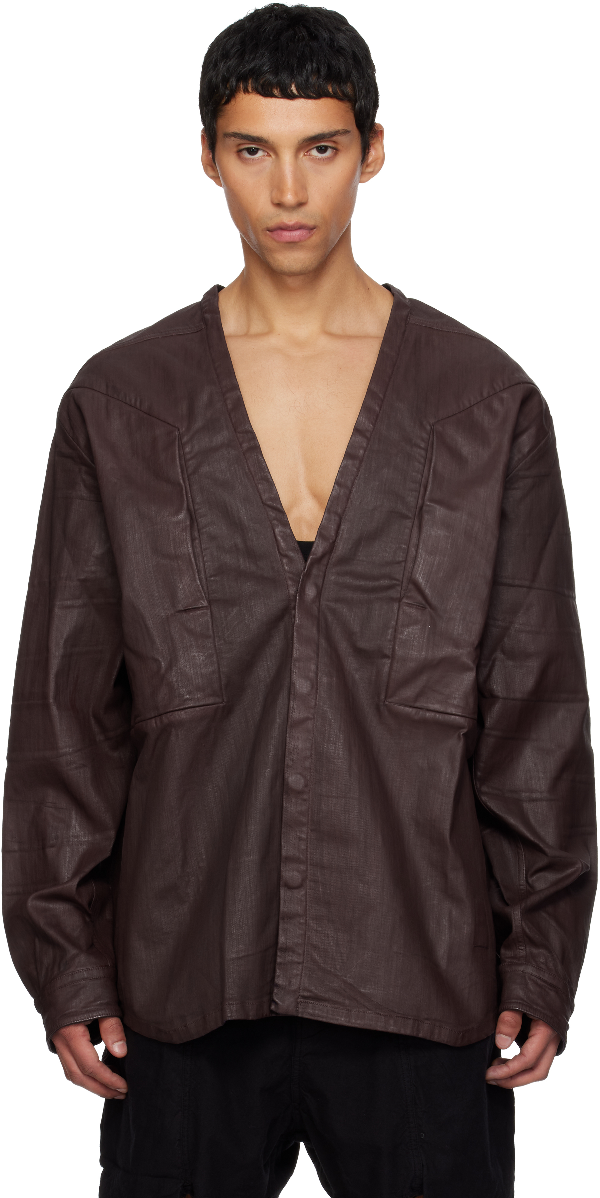 Rick Owens DRKSHDW - Burgundy Concordians LS Larry Jumbo Fogpocket 