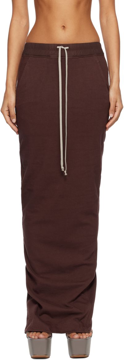 Rick Owens DRKSHDW Rick Owens DRKSHDW Burgundy Concordians Pull On Pillar Maxi Skirt
