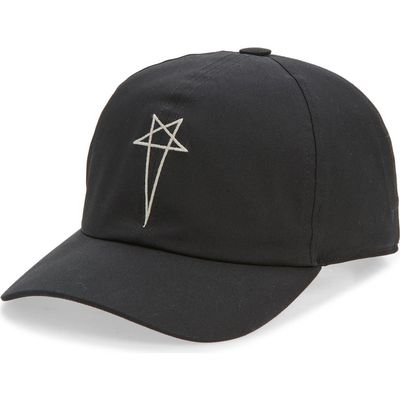 Rick Owens DRKSHDW Rick Owens DRKSHDW Embroidered Cotton Baseball Cap