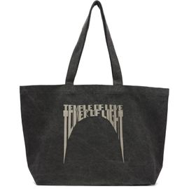 Rick Owens DRKSHDW Rick Owens DRKSHDW Gray Tower Canvas Embroidered Shopper Tote
