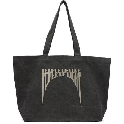 Rick Owens DRKSHDW Rick Owens DRKSHDW Gray Tower Canvas Embroidered Shopper Tote