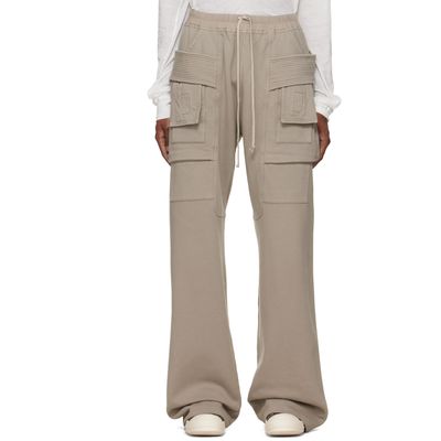 Rick Owens DRKSHDW Rick Owens DRKSHDW Gray Tower Creatch Wide Drawstring Cargo Pants