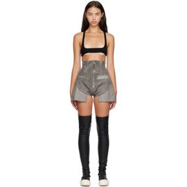 Rick Owens DRKSHDW Rick Owens DRKSHDW Gray Tower Dirt Cutoff Denim Shorts