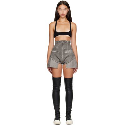 Rick Owens DRKSHDW Rick Owens DRKSHDW Gray Tower Dirt Cutoff Denim Shorts