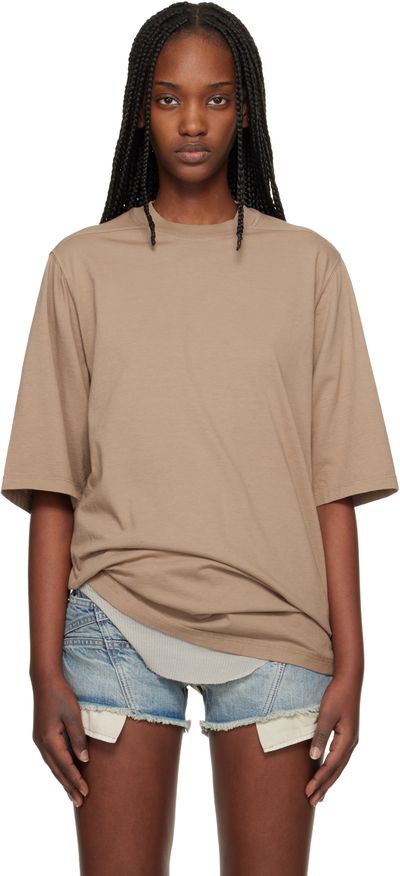 Rick Owens DRKSHDW Rick Owens DRKSHDW Tan Temple Jumbo SS T-shirt