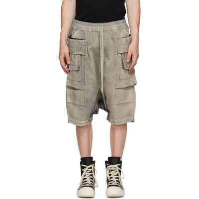 Rick Owens DRKSHDW Rick Owens DRKSHDW Tan Tower Creatch Cargo Pods Shorts