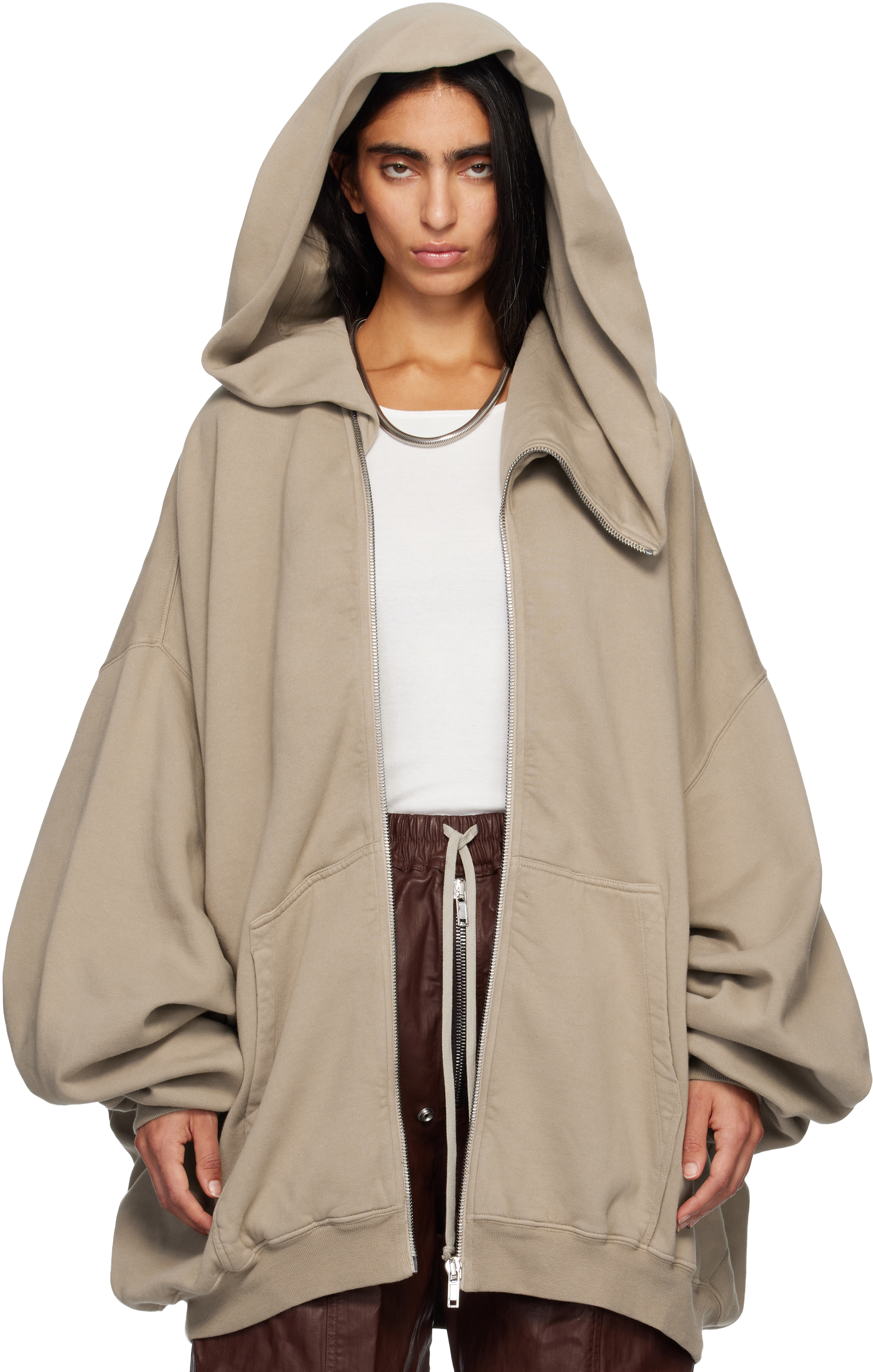 Rick Owens DRKSHDW - Taupe Concordians Megamountain Hoodie