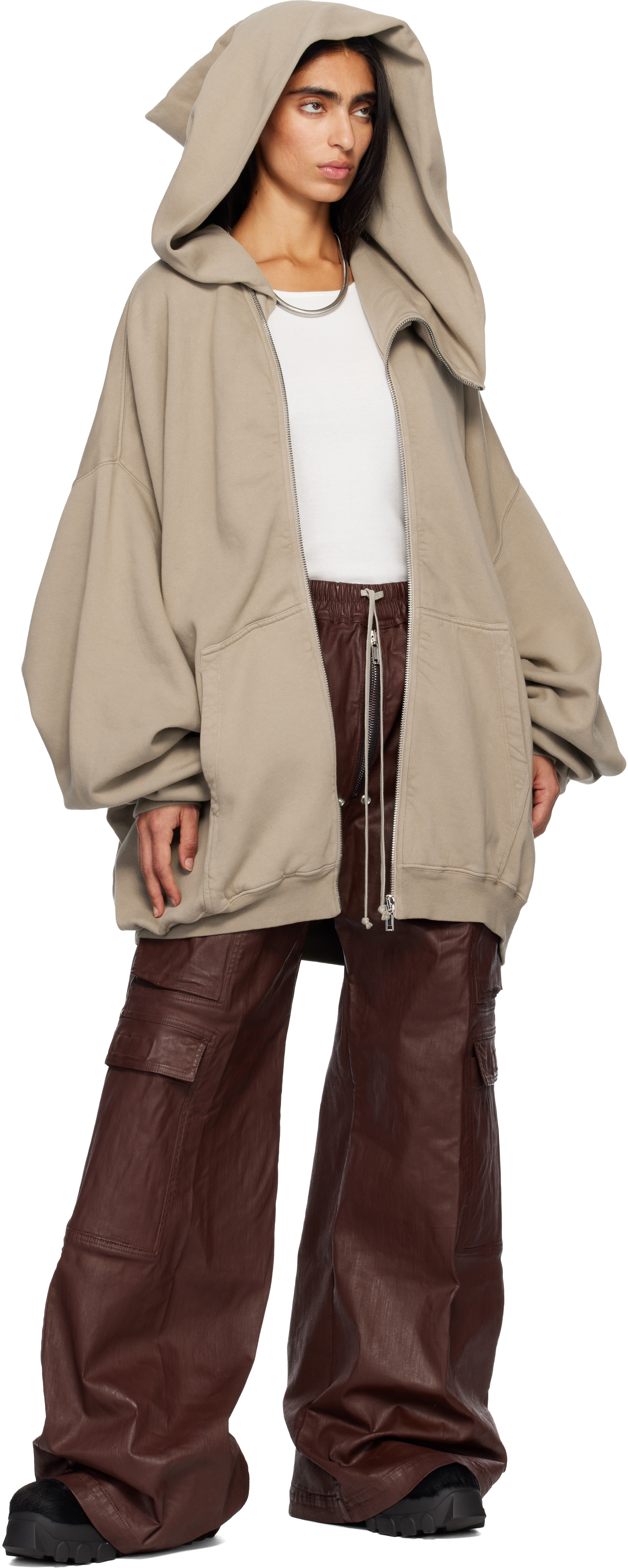 Rick Owens DRKSHDW - Taupe Concordians Megamountain Hoodie